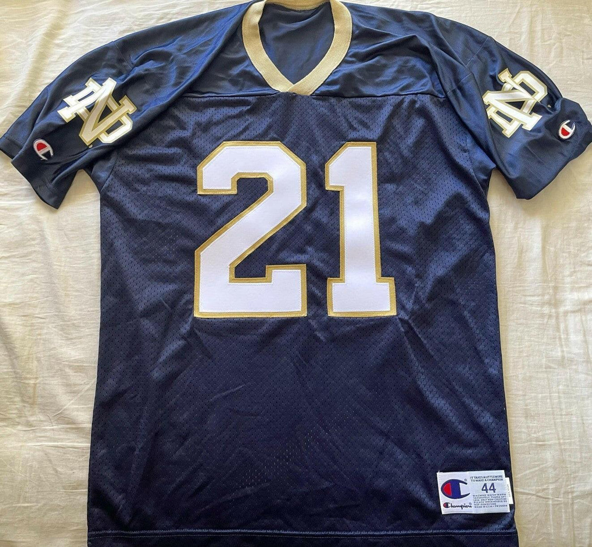 Bobby Taylor Notre Dame Fighting Irish Champion blue jersey - AutographsForSale.com