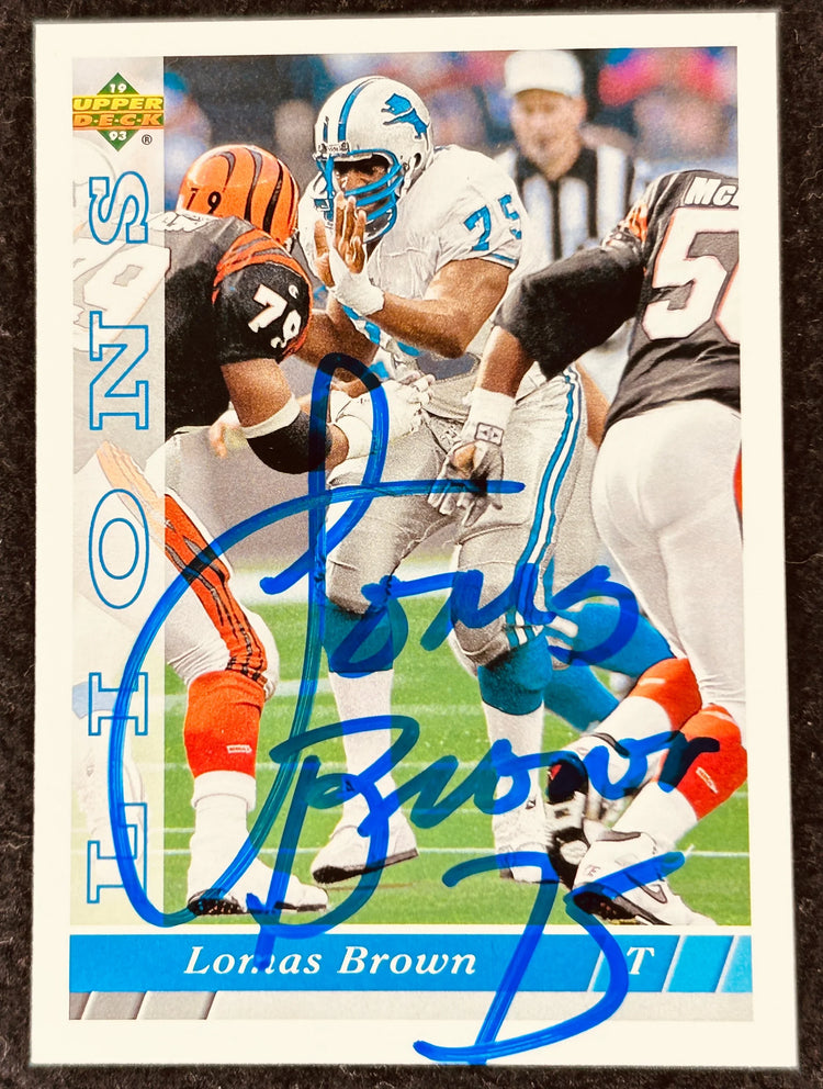 Lomas Brown autographed Detroit Lions 1993 Upper Deck card - AutographsForSale.com