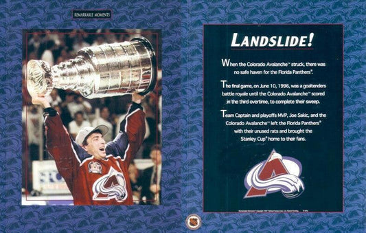 Joe Sakic Colorado Avalanche 1996 Stanley Cup 8x10 celebration photo - AutographsForSale.com
