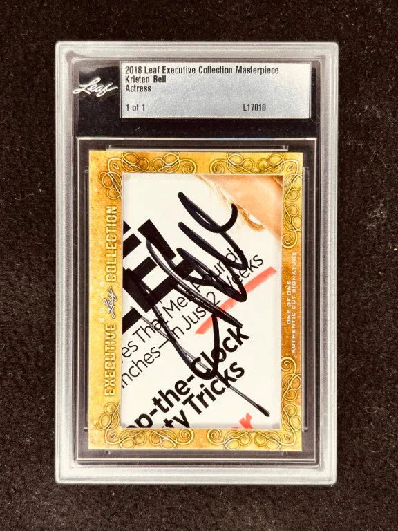 Kristen Bell 2018 Leaf Masterpiece Cut Signature certified signed card 1/1 JSA Good Place - AutographsForSale.com