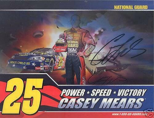 Casey Mears autographed National Guard NASCAR photo card - AutographsForSale.com