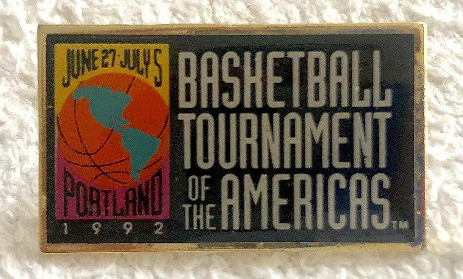 1992 basketball tournament of Americas logo metal Lapel pin US Dream Team Debut - AutographsForSale.com