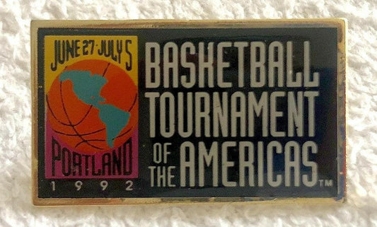 1992 Basketball Tournament of the Americas logo metal lapel pin (USA Dream Team debut) - AutographsForSale.com