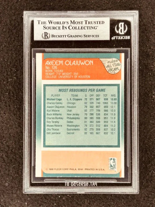 Hakeem Olajuwon autographed Houston Rockets 1988-89 Fleer All-Star card BAS slabbed - AutographsForSale.com