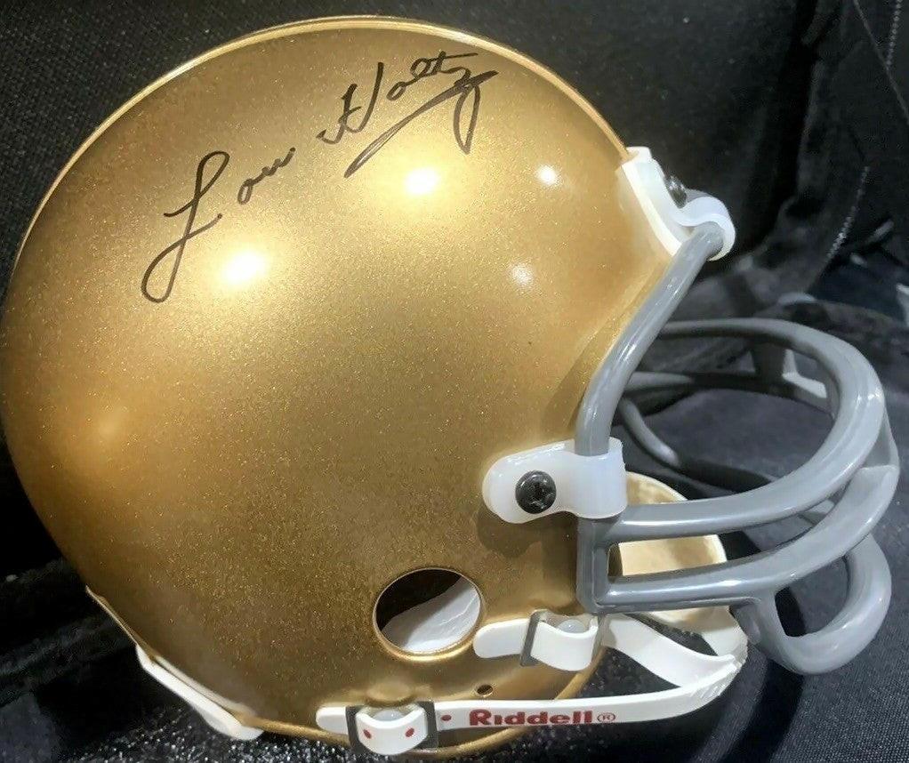 Lou Holtz autographed Notre Dame Riddell mini helmet JSA - AutographsForSale.com