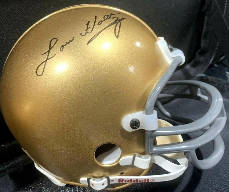 Lou Holtz autographed Notre Dame Riddell mini helmet JSA - AutographsForSale.com