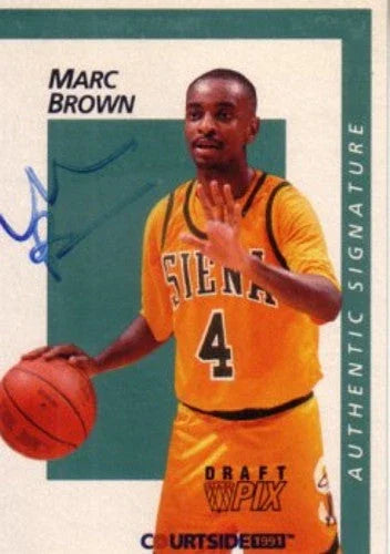Marc Brown certified signed Siena Saints 1991 Courtside card - AutographsForSale.com