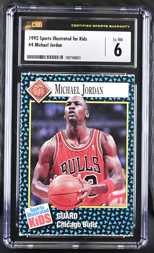 Michael Jordan Chicago Bulls 1992 Sports Illustrated for Kids card CSG graded 6 ExMt - AutographsForSale.com