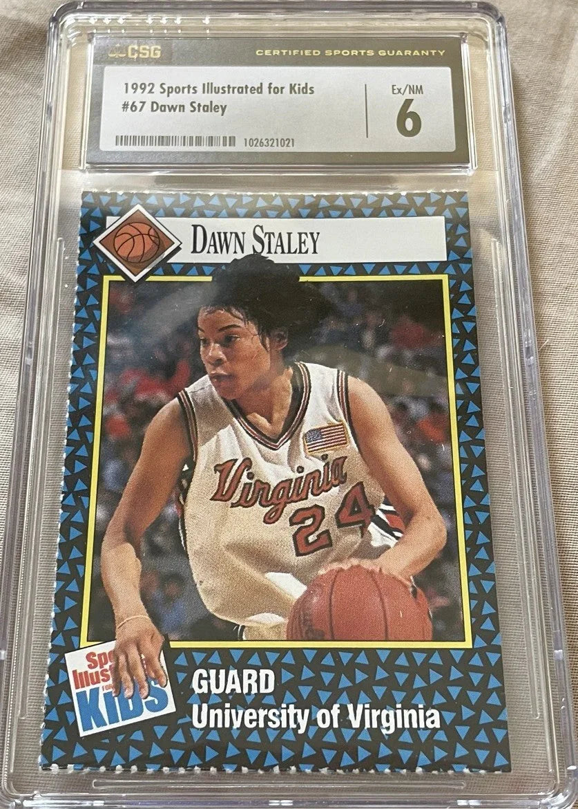 Dawn Staley Virginia Cavaliers 1992 Sports Illustrated for Kids Rookie Card CSG graded 6 ExMt - AutographsForSale.com