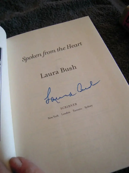 Laura Bush autographed Spoken From The Heart hardcover book - AutographsForSale.com