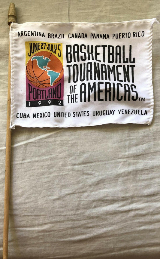 1992 Basketball Tournament of the Americas mini flag (USA Dream Team debut) - AutographsForSale.com