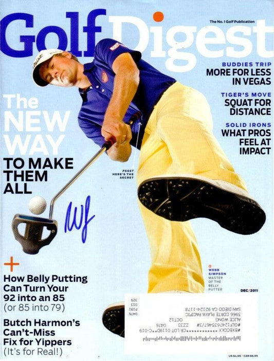 Webb Simpson autographed 2011 Golf Digest magazine cover - AutographsForSale.com