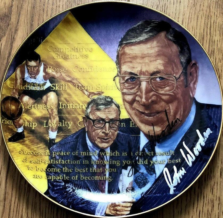 John Wooden autographed UCLA Bruins mini Gartlan Plate JSA - AutographsForSale.com