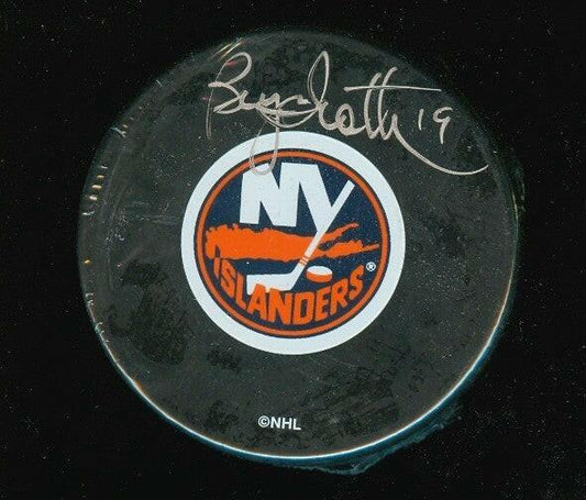 Bryan Trottier autographed New York Islanders puck - AutographsForSale.com