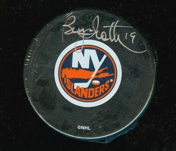 Bryan Trottier autographed New York Islanders puck - AutographsForSale.com