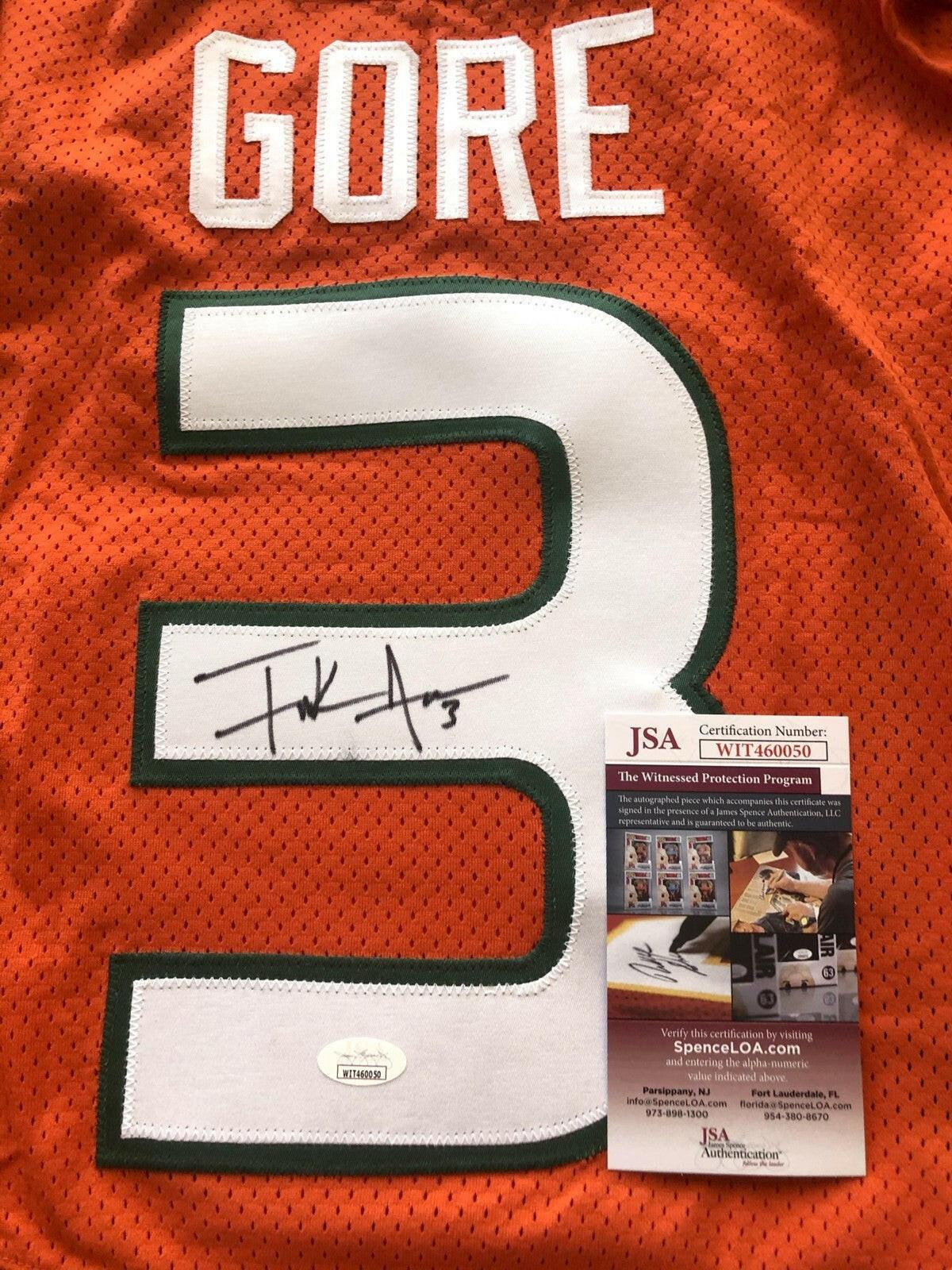 Frank Gore signed Miami Hurricanes 2004 Nike team issue orange jersey JSA - AutographsForSale.com