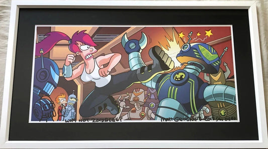 Matt Groening signed Futurama 2017 SDCC 12x24 poster Zoidberg doodled framed JSA - AutographsForSale.com