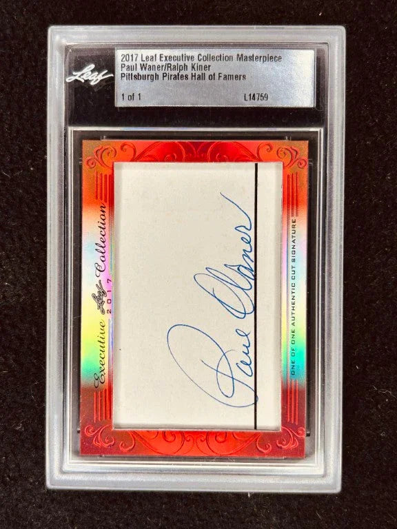 Paul Waner & Ralph Kiner 2017 Leaf Masterpiece Cut Signature certified signed card 1/1 PSA/DNA Pirates - AutographsForSale.com