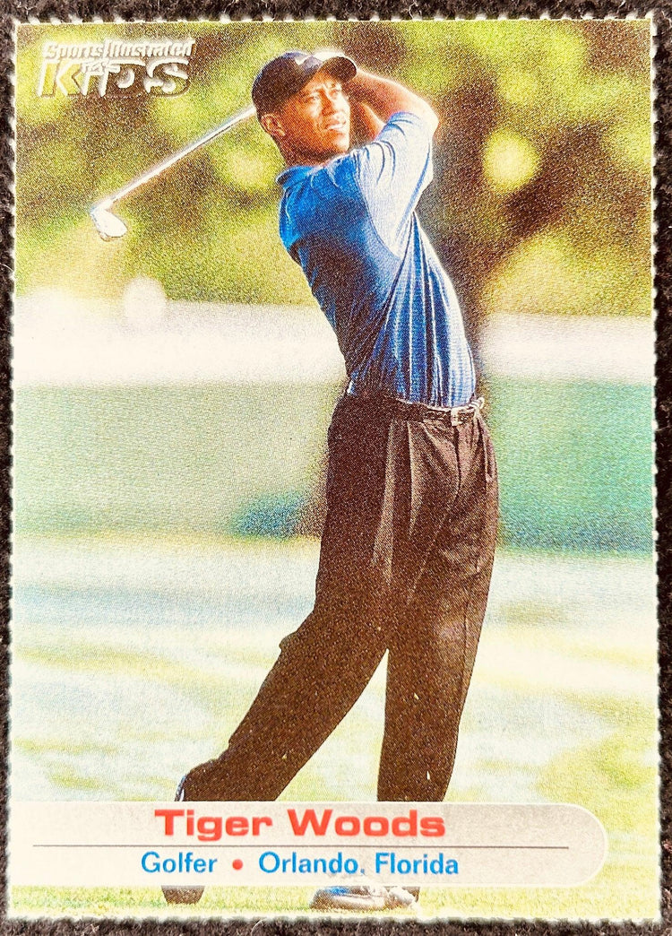 Tiger Woods 2002 SI for Kids golf card (small tear) - AutographsForSale.com