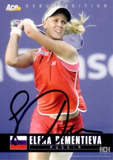 Elena Dementieva autographed 2005 Ace Authentic tennis card - AutographsForSale.com