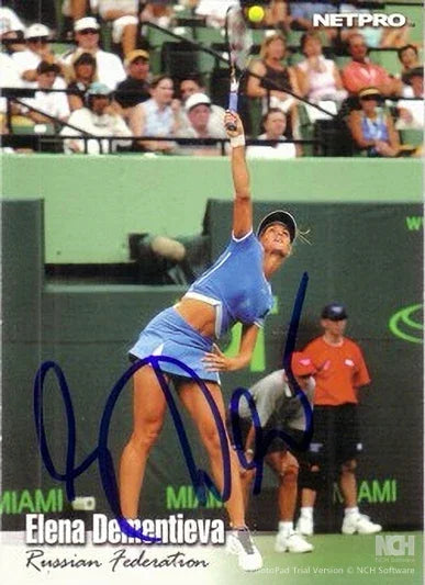 Elena Dementieva autographed 2003 NetPro tennis Rookie Card - AutographsForSale.com
