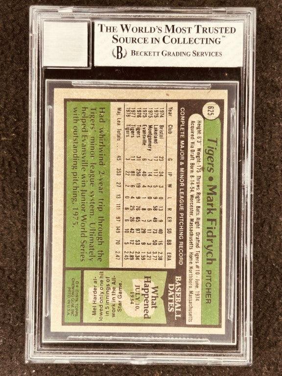 Mark Fidrych signed Detroit Tigers 1979 Topps card BGS 5 BAS 8 - AutographsForSale.com