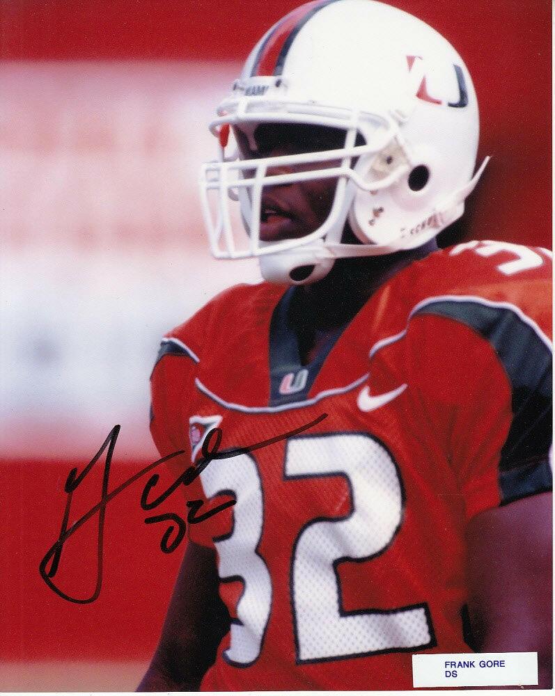 Frank Gore autographed Miami Hurricanes 8x10 photo - AutographsForSale.com