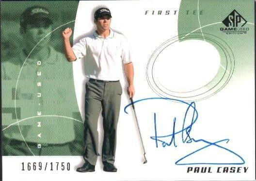 Paul Casey certified signed 2002 SP golf 1st Tee Worn Shirt card - AutographsForSale.com