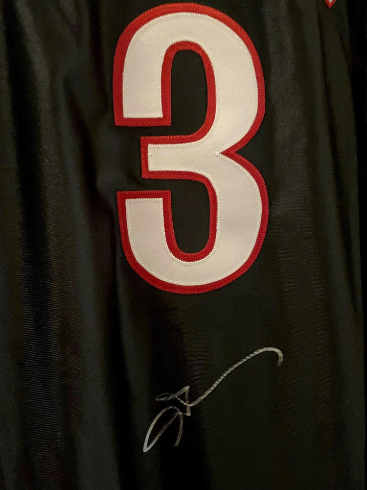 Allen Iverson signed Philadelphia 76ers Adidas black game model jersey Schwartz - AutographsForSale.com
