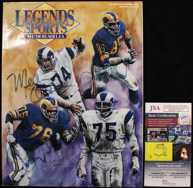 Deacon Jones Merlin Olsen Lamar Lundy Rosey Grier signed Rams Fearsome Foursome Legends magazine JSA - AutographsForSale.com