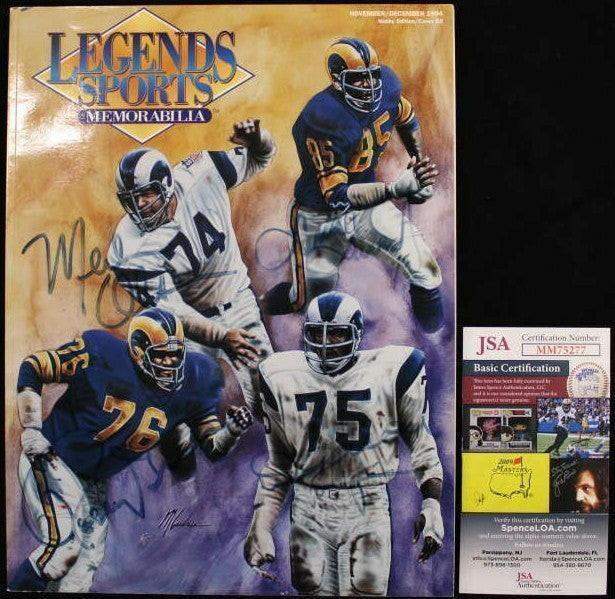 Deacon Jones Merlin Olsen Lamar Lundy Rosey Grier signed Rams Fearsome Foursome Legends magazine JSA - AutographsForSale.com