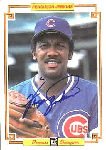 Fergie Jenkins signed Cubs 1984 Donruss Champions jumbo card - AutographsForSale.com