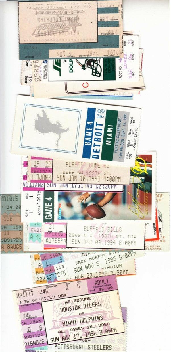 Dolphins 15 different Dan Marino era 1985 to 1996 ticket stubs - AutographsForSale.com