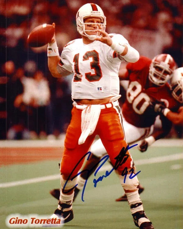 Gino Torretta autographed Miami Hurricanes 8x10 photo (Real Deal) - AutographsForSale.com