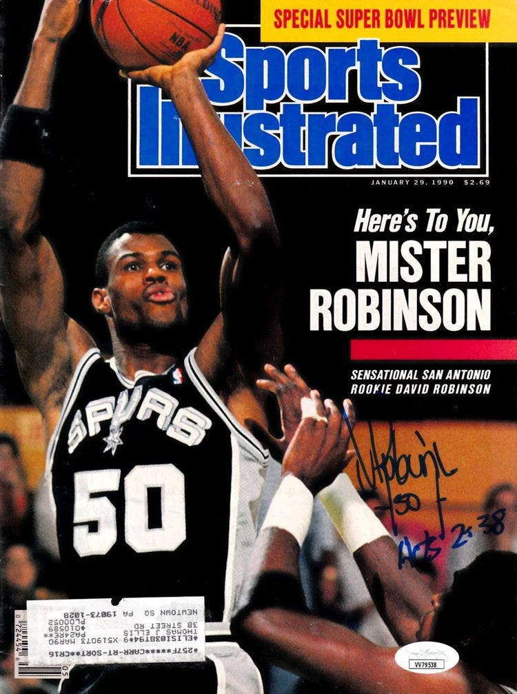 David Robinson signed San Antonio Spurs 1990 Sports Illustrated JSA - AutographsForSale.com