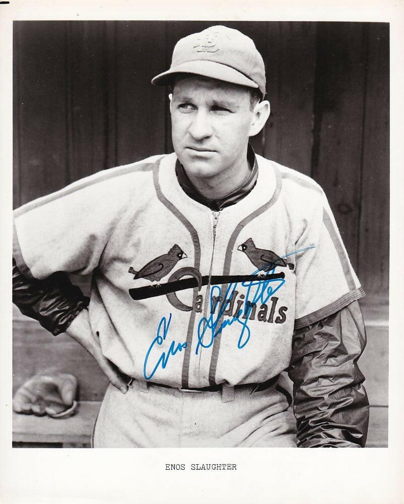 Enos Slaughter signed St Louis Cardinals 8x10 B&W photo - AutographsForSale.com