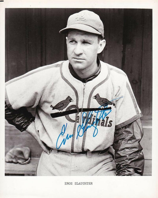 Enos Slaughter signed St Louis Cardinals 8x10 B&W photo - AutographsForSale.com