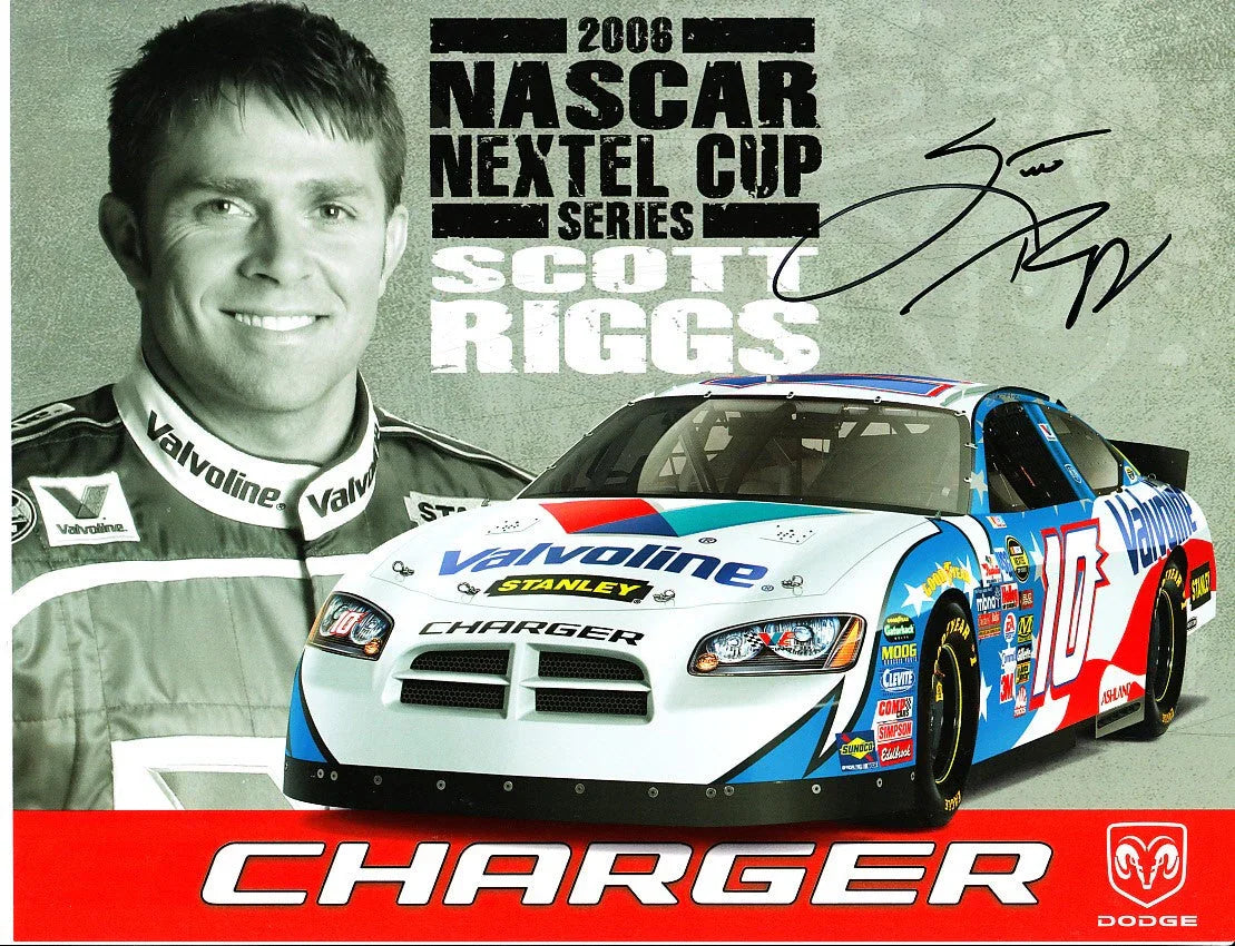 Scott Riggs autographed 2006 Dodge Charger NASCAR photo card - AutographsForSale.com