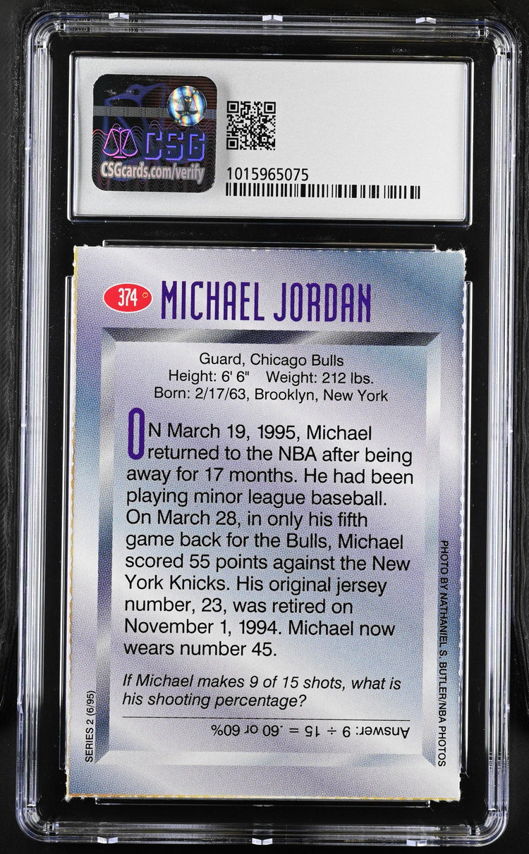 Michael Jordan Chicago Bulls 1995 SI for Kids card CSG 8 - AutographsForSale.com