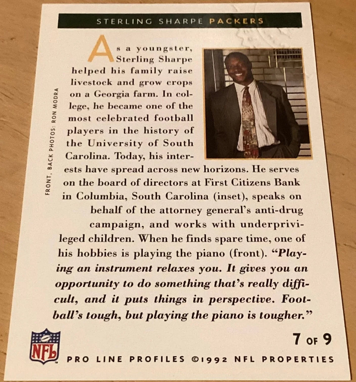 Sterling Sharpe certified signed Packers 1992 Pro Line Profiles card - AutographsForSale.com