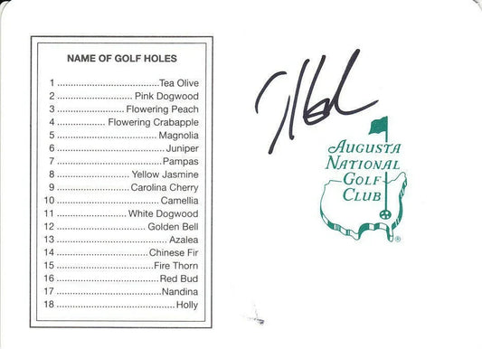 Hunter Mahan signed Augusta National Masters golf scorecard - AutographsForSale.com