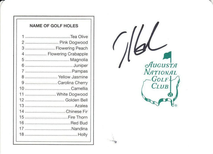 Hunter Mahan signed Augusta National Masters golf scorecard - AutographsForSale.com