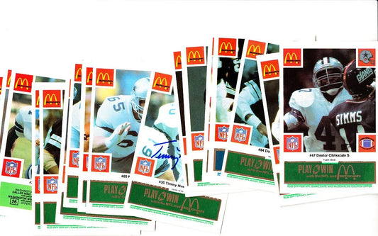 Michael Downs Ed Too Tall Jones Timmy Newsome signed 1986 Dallas Cowboys McDonald’s team set - AutographsForSale.com