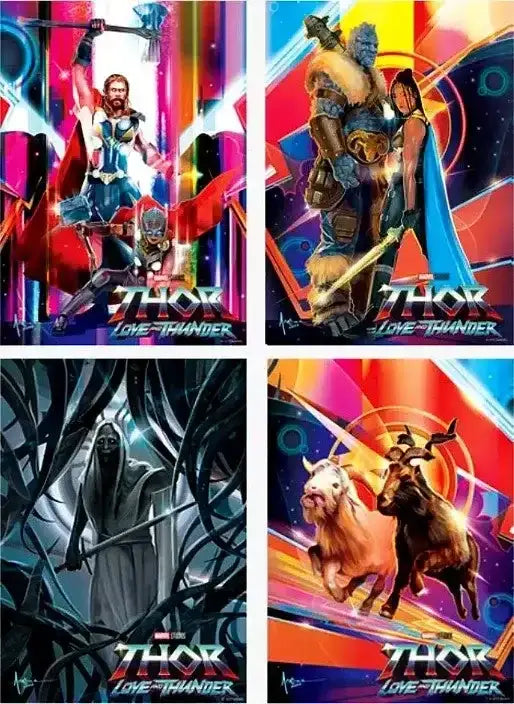 4 Thor Love & Thunder 2022 movie 5x7 cards Chris Hemsworth - AutographsForSale.com
