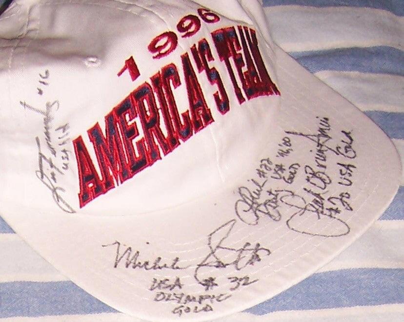 USA Softball stars signed 1996 US Olympic team cap Lisa Fernandez Michele Smith - AutographsForSale.com