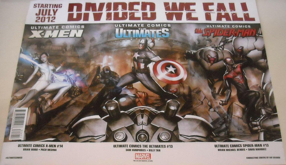 Marvel Divided We Fall 2012 SDCC 10x13 poster Spider-Man X-Men - AutographsForSale.com