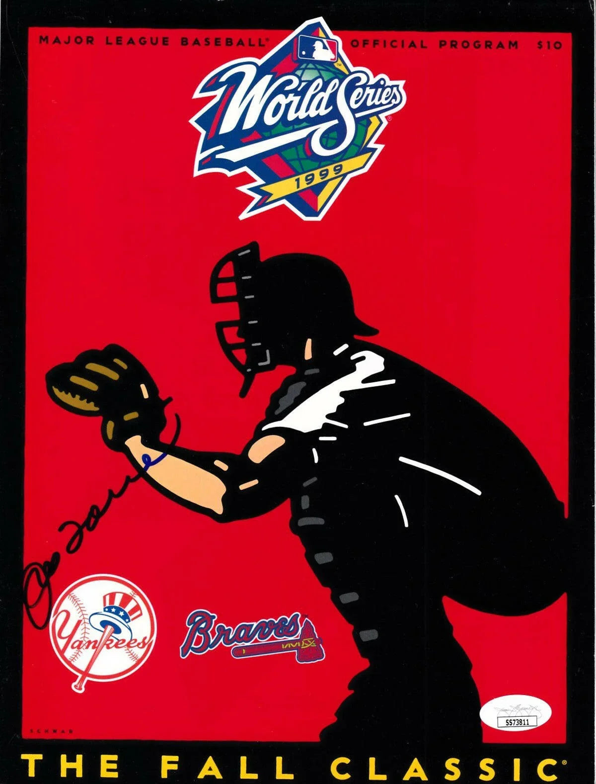 Joe Torre autographed 1999 World Series program JSA Yankees - AutographsForSale.com