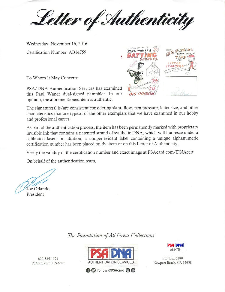 Paul Waner & Ralph Kiner 2017 Leaf Masterpiece Cut Signature certified signed card 1/1 PSA/DNA Pirates - AutographsForSale.com