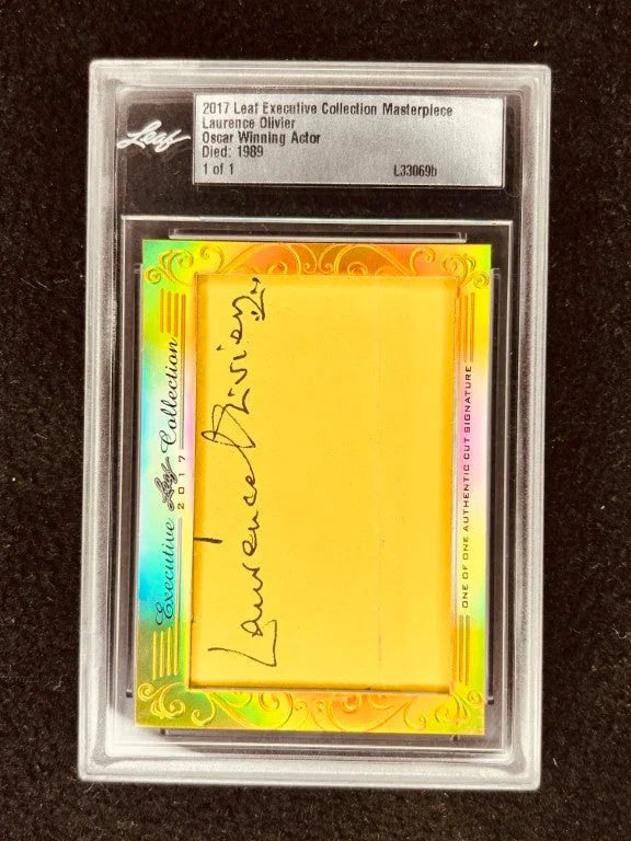 Laurence Olivier 2017 Leaf Masterpiece Cut Signature certified signed card 1/1 JSA - AutographsForSale.com