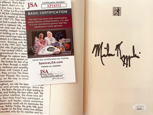 Mike Coach K Krzyzewski signed Duke Blue Devils Season Is A Lifetime book JSA - AutographsForSale.com